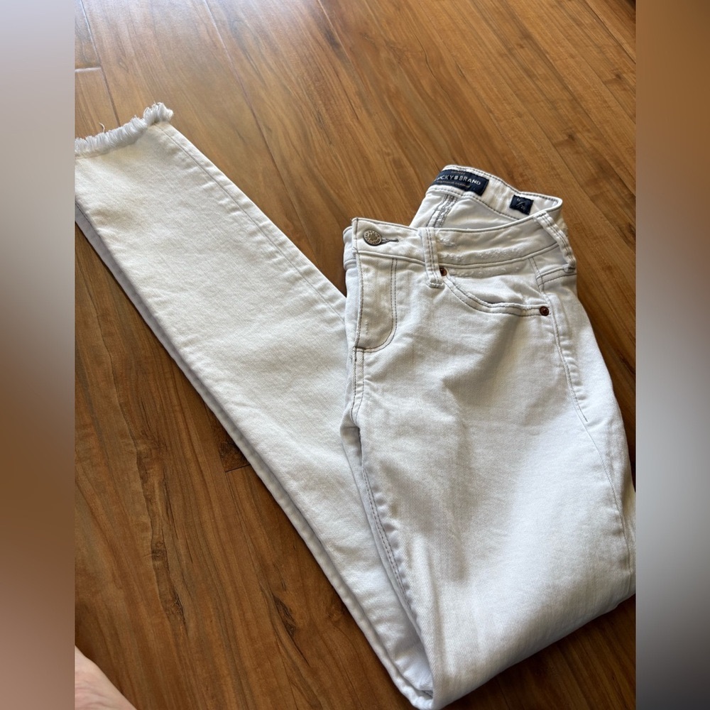 Lucky Brand Light White Distressed Jeans
